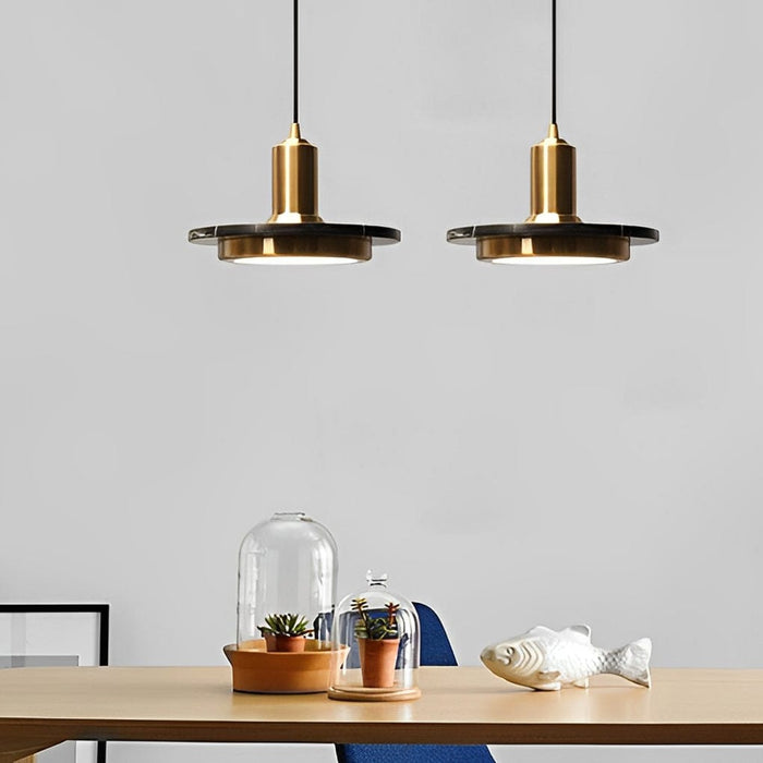 Round Flying Saucer Shape Electroplated Iron LED Modern Pendant Lights
