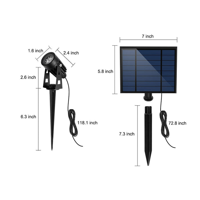 4-In-1 Adjustable Solar Outdoor Spotlight. 100-200 Lumens
