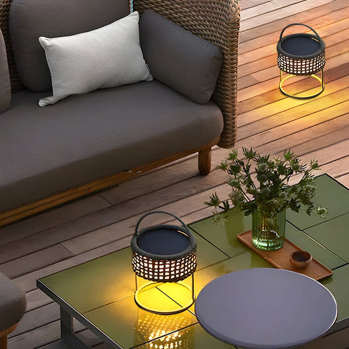 Portable Atmosphere Woven Lantern Waterproof LED Modern Solar Lights
