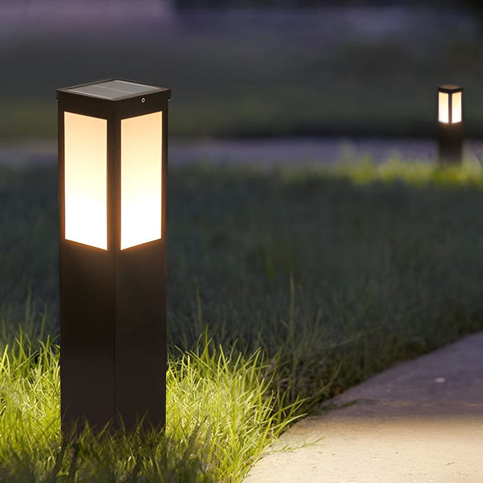 Square Waterproof LED Modern Solar Outdoor Path Lights Post Lights