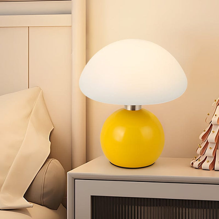 7.8'' Metal Cute Mushroom Kids' Table Lamp Touch Switch 3 Step Dimming LED Night Light