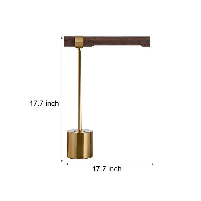Linear Wood Task Light LED USB 17.7'' Bar Desk Lamp Dimmable Work Light