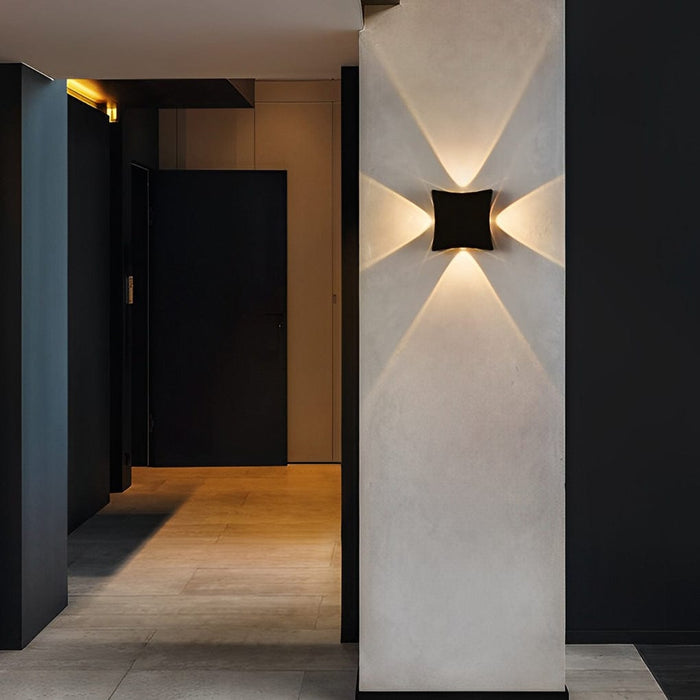 Unique Star Up and Down Lighting LED Waterproof Black Modern Wall Lamp