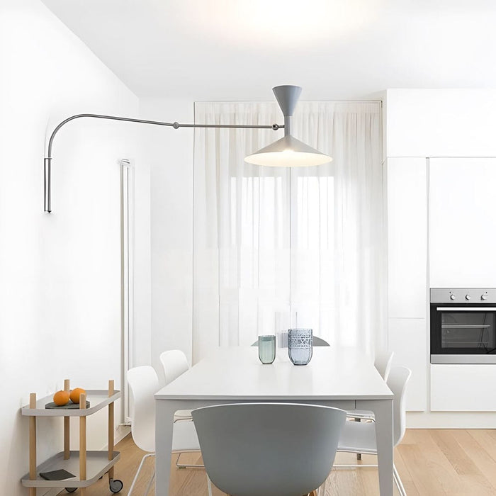 Marseille Swing Arm Wall Lamp Modern Wall Light in White/Black/Gray