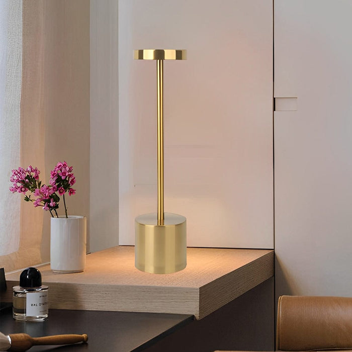 Electroplating Iron Rechargeable Portable Table Lamp LED Dimming Cordless Reading Light