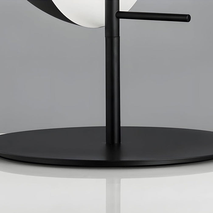 Theia Table Lamp with Vertical Semi-Sphere and Horizontal Smoked Shade