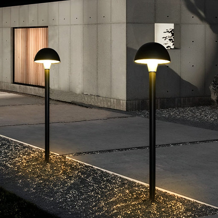 Creative Mushroom Shape Outdoor Waterproof LED Black Modern Lawn Lamp