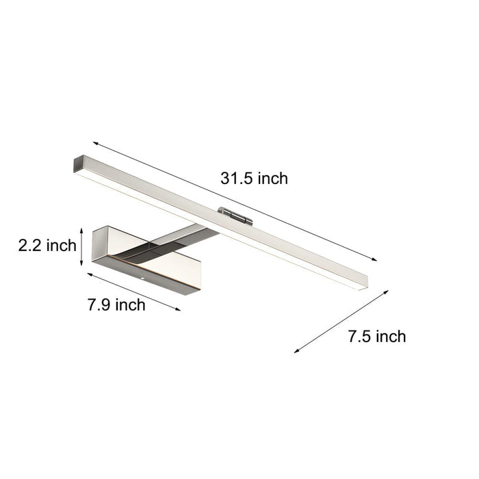 31'' Strip Stainless Steel 180° Adjustable Bathroom Vanity Lights