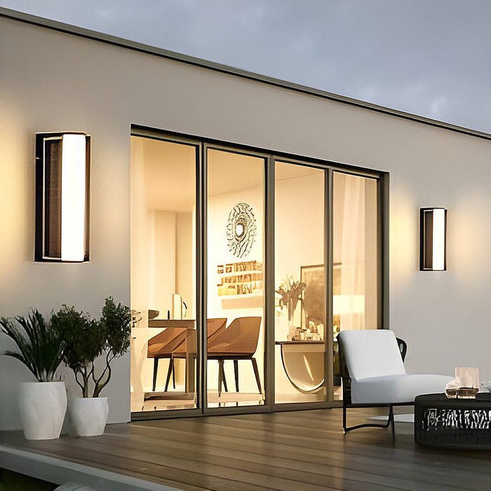 Solar Modern Sconce LED Wall Lamp Outdoor Wall Lights Waterproof Strip Garden Lights