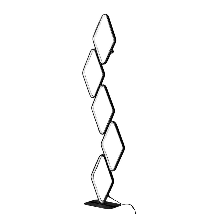 Aluminum 5 Diamond Shaped Hollow Floor Lamp LED Warm White Standing Lamp