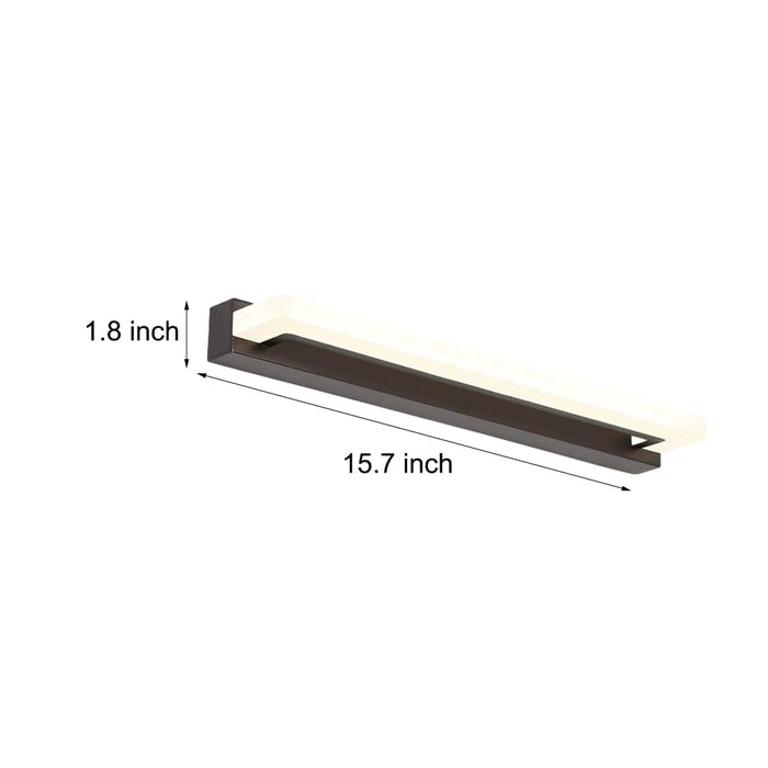 15.74'' Linear LED Vanity Light - Modern Black Bathroom Lighting Fixture