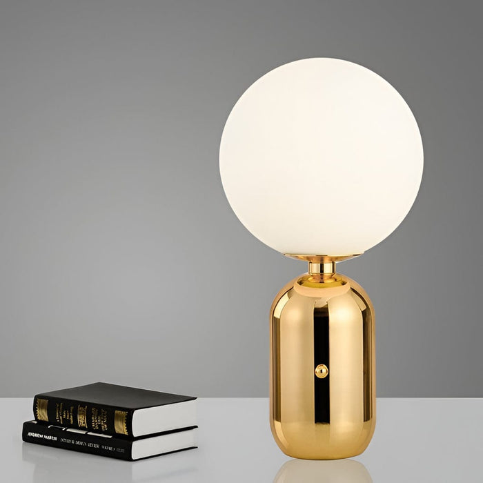1-Light Hand Blown Glass Aballs Table Lamp Electroplate Nordic Bedside Light