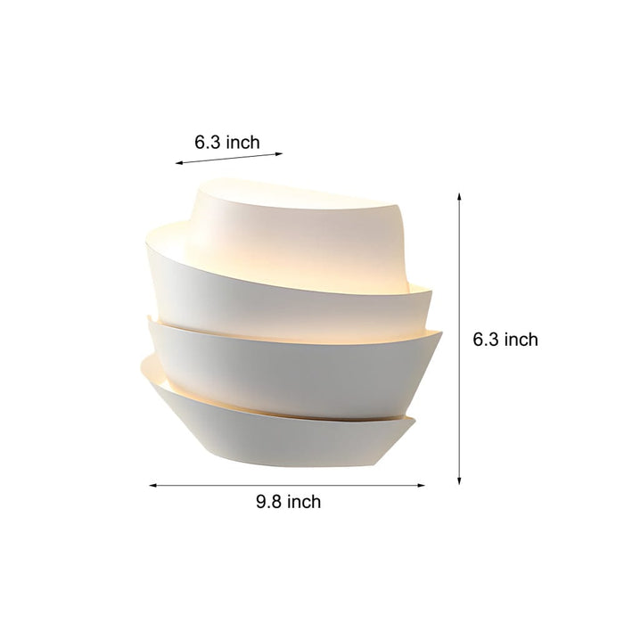 Minimalist Layers Half Cylinder Iron 2-Light Wall Sconce - White