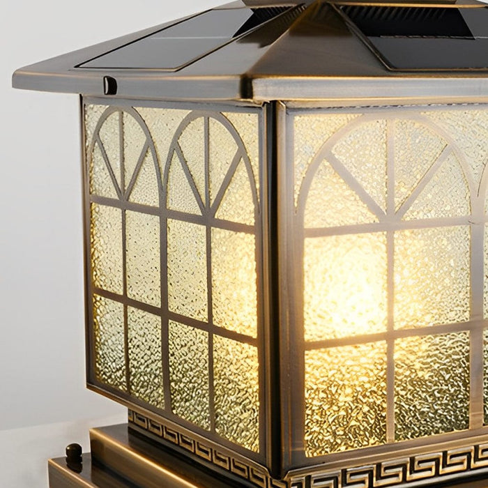 Classical Waterproof LED 3 Step Dimming Bronze Solar Post Caps Lights