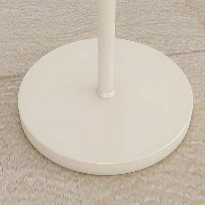 Modern White Chrome Arc Floor Lamp with Dome Shade