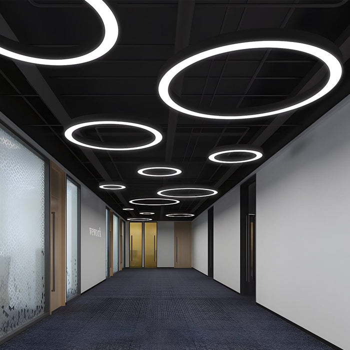 Dia 15'' Ring LED Office Chandelier Light Hanging Ceiling Lighting