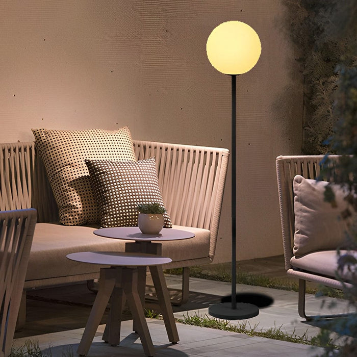 60 Inches RGB 16 Colors Luna LED Globe Floor Lamp with Remote 1-Light PE Standing Lamp