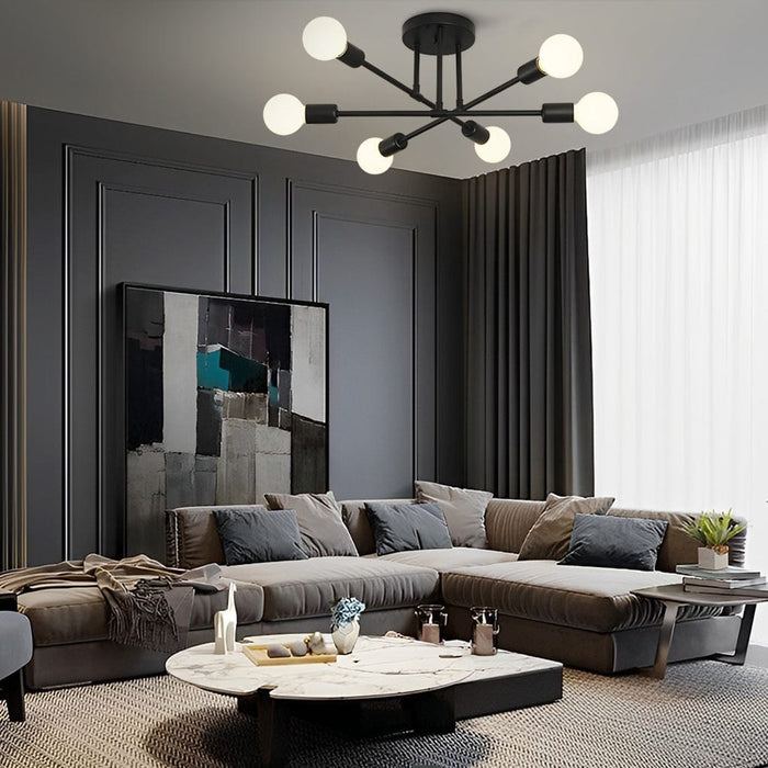 Elegant 6-Light Flush Mount Light- E26/E27. 22'' Dia