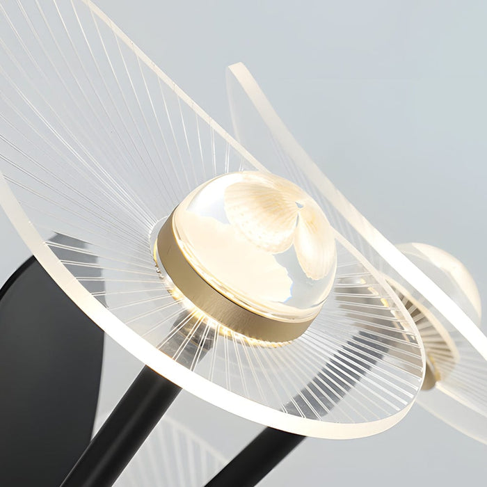 31-In Black Round Acrylic Ceiling Fan with Light and Remote. 3 Blades