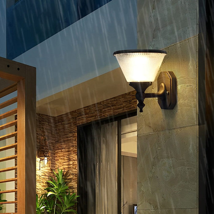 Round Waterproof LED Three Step Dimming with Remote Solar Wall Lights