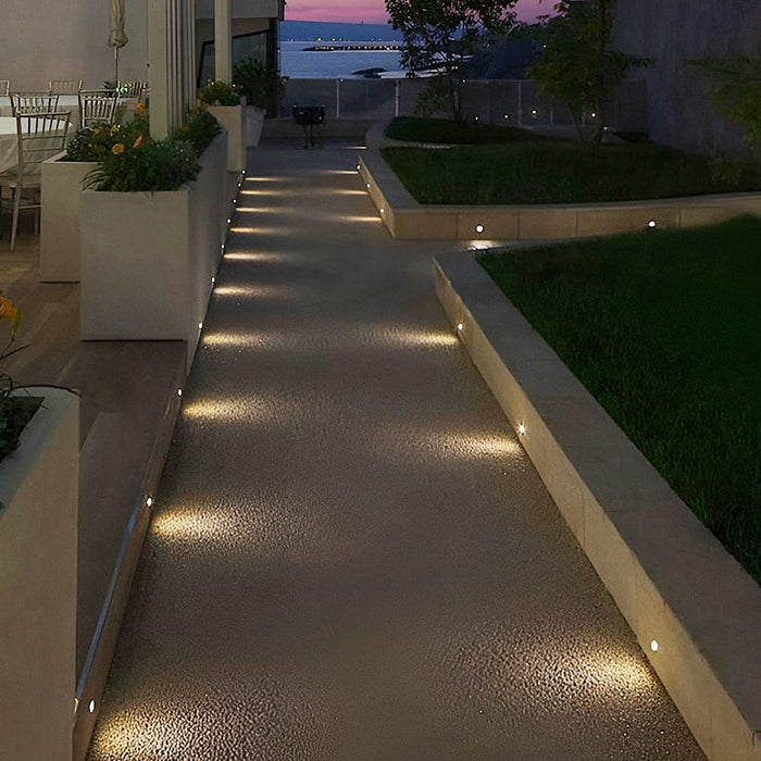 8 Pcs LED Deck Stair Lights Outdoor Step Lights Recessed Garden Lights In-ground Lights