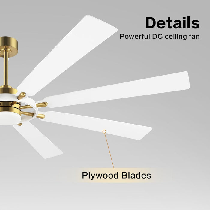 80 in. Black Huge Ceiling Fan with Lights and Remote, Wood 8 Blades Reversible Silent Ceiling Fan, Modern Large Ceiling Fan for Bedroom Dining Living Room-15-ErisView