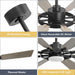 80 in. Black Huge Ceiling Fan with Lights and Remote, Wood 8 Blades Reversible Silent Ceiling Fan, Modern Large Ceiling Fan for Bedroom Dining Living Room-23-ErisView