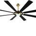 80 in. Black Huge Ceiling Fan with Lights and Remote, Wood 8 Blades Reversible Silent Ceiling Fan, Modern Large Ceiling Fan for Bedroom Dining Living Room-28-ErisView