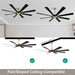80 in. Black Huge Ceiling Fan with Lights and Remote, Wood 8 Blades Reversible Silent Ceiling Fan, Modern Large Ceiling Fan for Bedroom Dining Living Room-34-ErisView