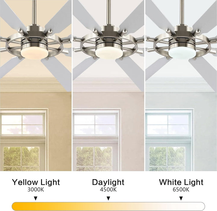 80 in. Black Huge Ceiling Fan with Lights and Remote, Wood 8 Blades Reversible Silent Ceiling Fan, Modern Large Ceiling Fan for Bedroom Dining Living Room-39-ErisView