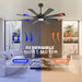 80 in. Huge Ceiling Fans without Lights , Gold Finish Wood Blades Reversible Ceiling Fan, Modern Large Remote Control for Bedroom Dining Living Room-11-ErisView