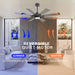80 in. Huge Ceiling Fans without Lights , Gold Finish Wood Blades Reversible Ceiling Fan, Modern Large Remote Control for Bedroom Dining Living Room-26-ErisView
