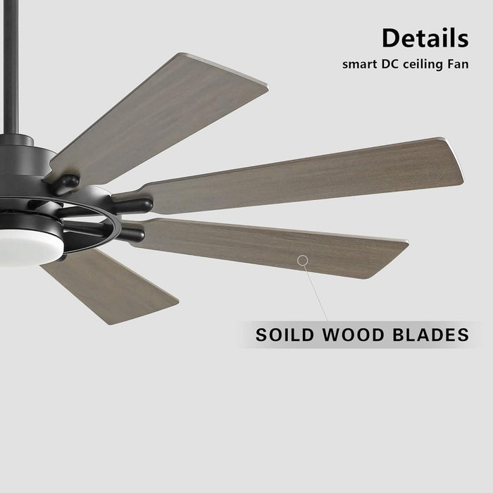 80 in. Huge Ceiling Fans without Lights , Gold Finish Wood Blades Reversible Ceiling Fan, Modern Large Remote Control for Bedroom Dining Living Room-31-ErisView
