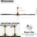 80 in. Huge Ceiling Fans without Lights , Gold Finish Wood Blades Reversible Ceiling Fan, Modern Large Remote Control for Bedroom Dining Living Room-3-ErisView