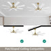 80 in. Huge Ceiling Fans without Lights , Gold Finish Wood Blades Reversible Ceiling Fan, Modern Large Remote Control for Bedroom Dining Living Room-40-ErisView