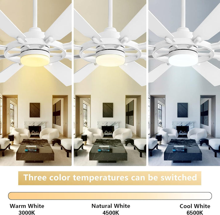 80 in. Huge Ceiling Fans without Lights , Gold Finish Wood Blades Reversible Ceiling Fan, Modern Large Remote Control for Bedroom Dining Living Room-45-ErisView