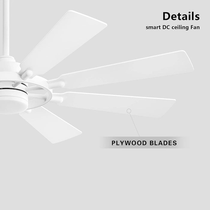 80 in. Huge Ceiling Fans without Lights , Gold Finish Wood Blades Reversible Ceiling Fan, Modern Large Remote Control for Bedroom Dining Living Room-49-ErisView