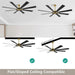 80 in. Huge Ceiling Fans without Lights , Gold Finish Wood Blades Reversible Ceiling Fan, Modern Large Remote Control for Bedroom Dining Living Room-5-ErisView
