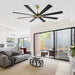 80 in. Huge Ceiling Fans without Lights , Gold Finish Wood Blades Reversible Ceiling Fan, Modern Large Remote Control for Bedroom Dining Living Room-7-ErisView