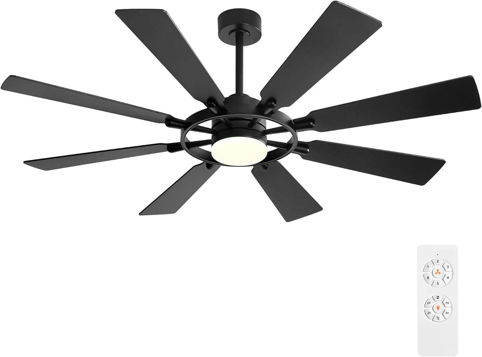 80 in. Huge Ceiling Fans without Lights , Gold Finish Wood Blades Reversible Ceiling Fan, Modern Large Remote Control for Bedroom Dining Living Room-9-ErisView
