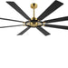 80 in. Huge Ceiling Fans without Lights , Gold Finish Wood Blades Reversible Ceiling Fan, Modern Large Remote Control for Bedroom Dining Living Room-1-ErisView