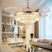 36 in. Dimmable Ceiling Fan with Lights Remote, Crystal Chandelier Ceiling Fan, Dimmable Fandelier Ceiling Fan for Living Room Bedroom-10-ErisView