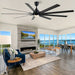 84 in. Super Large Indoor Black Ceiling Fan with LED Light and Remote Control for Living Room, Outdoor Ceiling Fan for Porch-ErisView