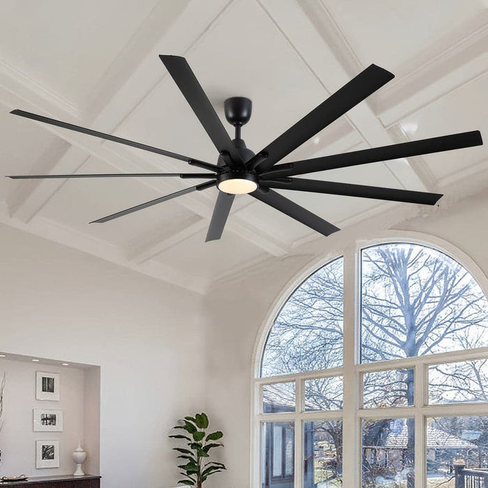 84 in. Super Large Indoor Black Ceiling Fan with LED Light and Remote Control for Living Room, Outdoor Ceiling Fan for Porch-ErisView