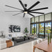 84 in. Super Large Indoor Black Ceiling Fan with LED Light and Remote Control for Living Room, Outdoor Ceiling Fan for Porch-ErisView