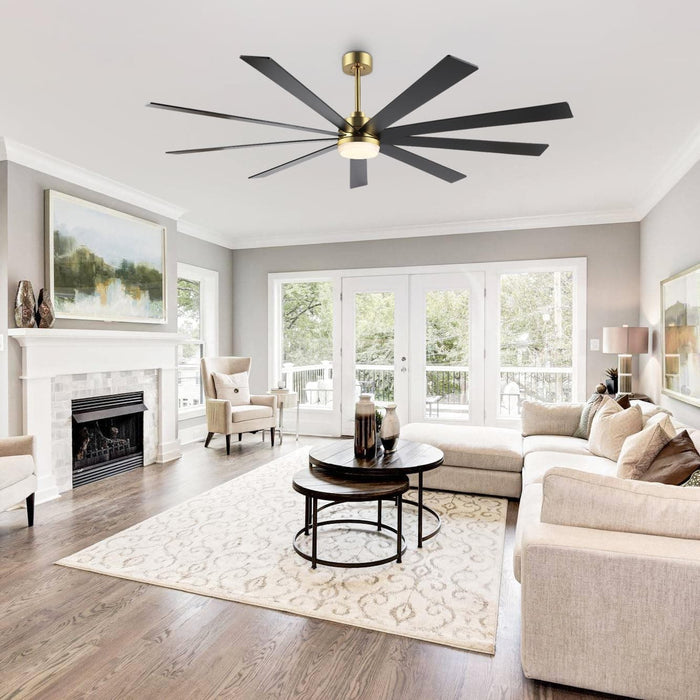 84 in. Black Huge Ceiling Fan with Light, Reversible Fan for Summer Winter, Modern Ceiling Fan for Living Room Restaurant Home Commercial-21-ErisView