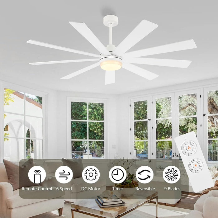 84 in. Black Huge Ceiling Fan with Light, Reversible Fan for Summer Winter, Modern Ceiling Fan for Living Room Restaurant Home Commercial-26-ErisView