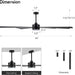 84 in. Black Huge Ceiling Fan with Light, Reversible Fan for Summer Winter, Modern Ceiling Fan for Living Room Restaurant Home Commercial-2-ErisView