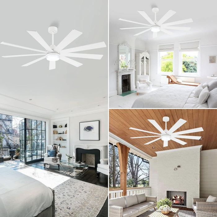 84 in. Black Huge Ceiling Fan with Light, Reversible Fan for Summer Winter, Modern Ceiling Fan for Living Room Restaurant Home Commercial-30-ErisView