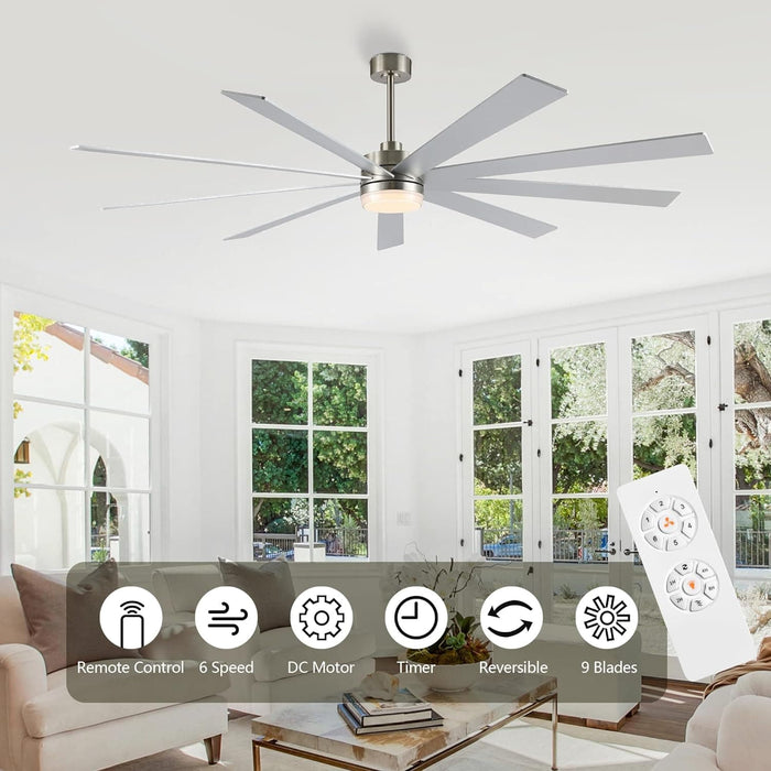 84 in. Black Huge Ceiling Fan with Light, Reversible Fan for Summer Winter, Modern Ceiling Fan for Living Room Restaurant Home Commercial-34-ErisView